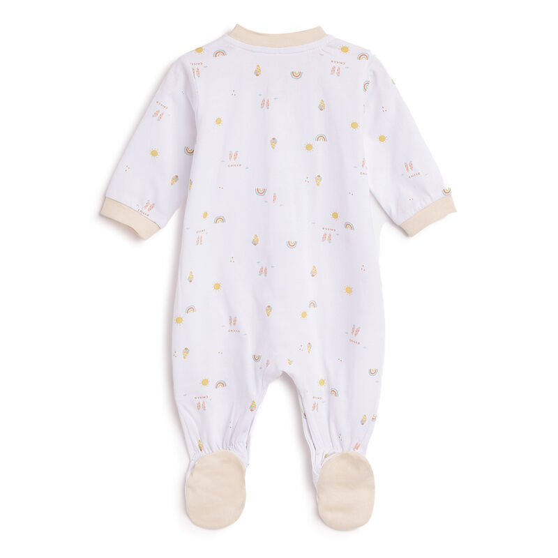 Infants Natural Printed Front Opening Babysuit image number 1